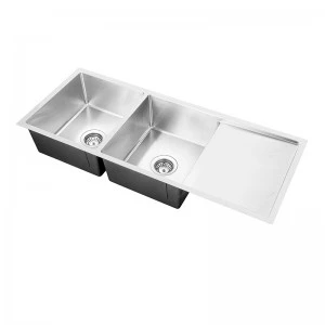 Hot Sale Reversible stainless Stael Double Bowl met Drainboard Kitchen Sink