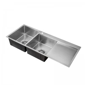 Moderne ontwerp stainless Stael Double Bowl met Faucet Hole en Drainboard Kitchen Sink