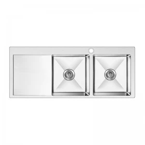 Geen omgekeerbare dubbel Bowl Kitchen sink met Faucet Hole en Drainbord aan die linker kante