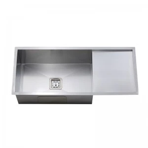 Omgekeerbare Brushed Single Bowl Single Drainboard Kitchen Sink met Square Drain gate